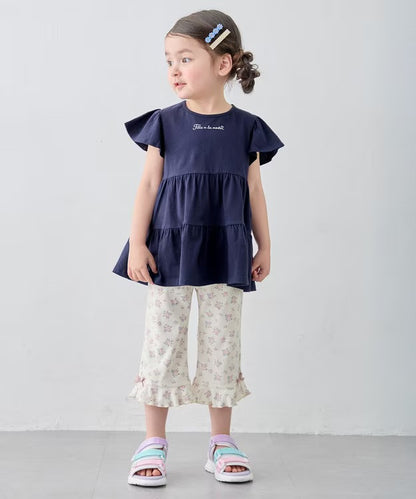 日本童裝 aF#a325 接觸冷感 小飛袖上衣 90-150cm 女童款 夏季 TOPS