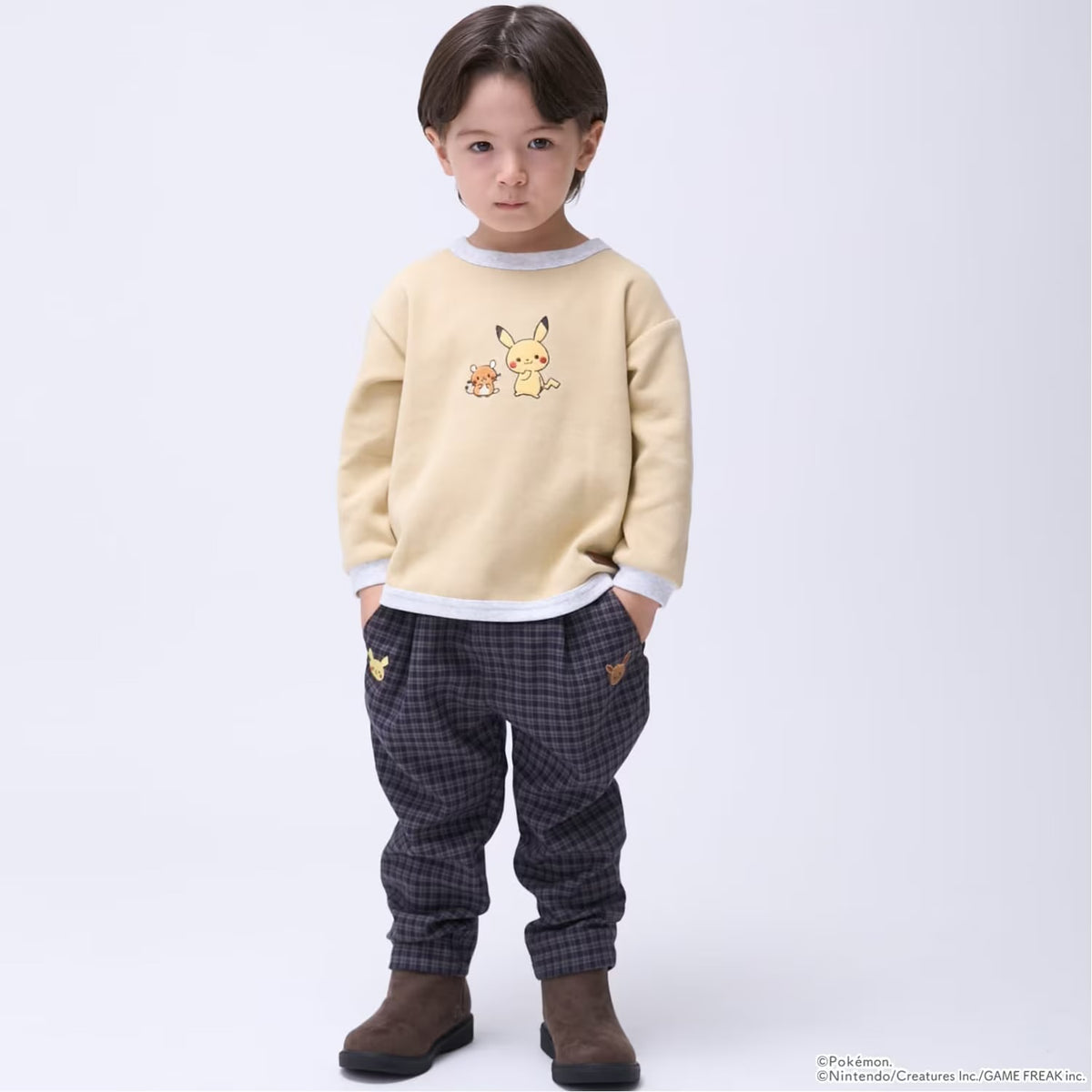 日本童裝 pe#main x【monpoke】編織休閒長褲 80-120cm 男童款/女童款 秋季 PANTS