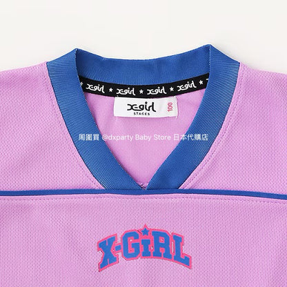 X-girl Stages Japanese Kidswear Cool-to-the-Touch Quick-Drying Sporty Dress (100-140cm) for Girls Summer 