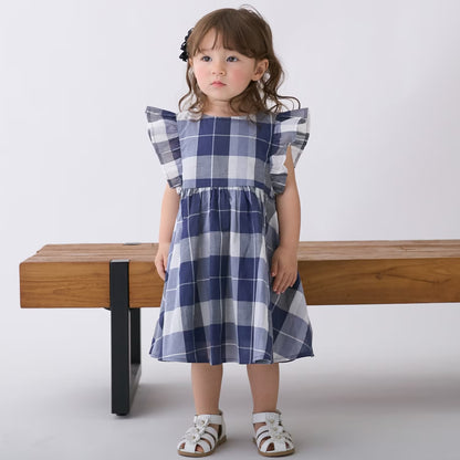 日本童裝 pe#main 格子喇叭身裙 80-130cm 女童款 夏季 DRESSES