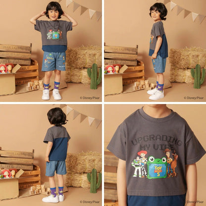 日本童裝 Branshes x Disney ToyStory 撞色拼接上衣 90-140cm 男童款/女童款 夏季 TOPS