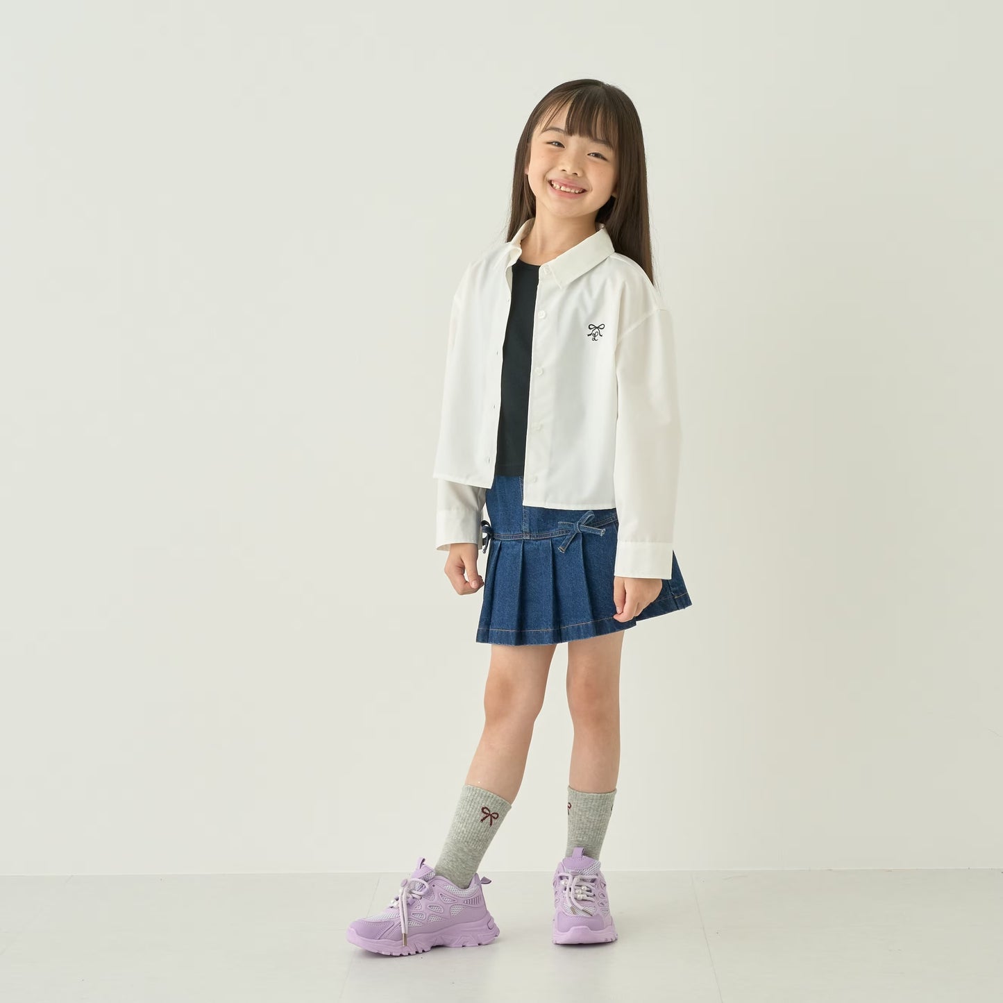 日本童裝 Ly# mine 牛仔百摺裙 100-140cm 女童款 秋季 SKIRTS