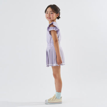 日本童裝 Ly# mine 2Way 前後兩著 隔熱布料 防UV 小飛袖上衣 100-140cm 女童款 夏季 TOPS