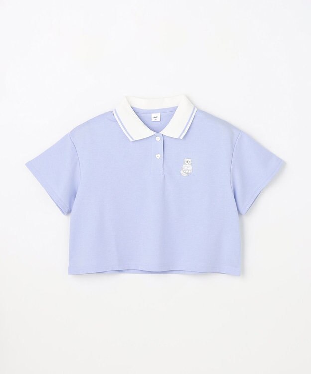 日本童裝 aF#a325 吸水速乾 貓咪刺繡polo衫 110-160cm 女童款 夏季 TOPS