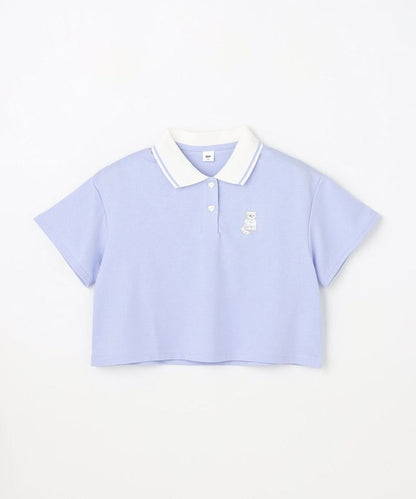 日本童裝 aF#a325 吸水速乾 貓咪刺繡polo衫 110-160cm 女童款 夏季 TOPS