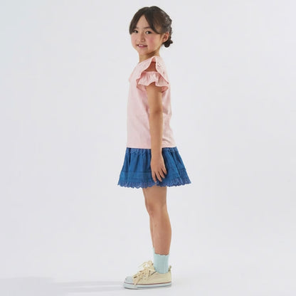 日本童裝 Ly# mine 2Way 前後兩著 隔熱布料 防UV 小飛袖上衣 100-140cm 女童款 夏季 TOPS