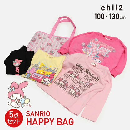 日本直送 Sanrio 福袋5點 100-130cm 女童款 2026年日本新春福袋 福袋不參與$900免運 滿$900可加$25免運 【日本預售：2026年1月1日】