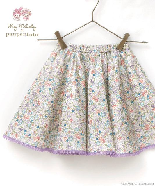 Japanese children's clothing panpantutu x Sanrio My Melody floral short skirt 90-140cm girls summer SKIRTS 