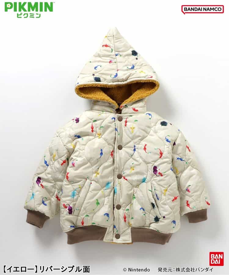 日本童裝 BREEZE x Pikmin 2Way 雙面兩著 夾棉外套 80-140cm 男童款/女童款 冬季 (適合初秋、香港平均溫度、寒冷天氣）OUTERWEAR 