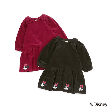 日本童裝 pe#main x Disney 燈芯絨連身裙 80-130cm 女童款 秋季 DRESSES 聖誕紅/新年紅