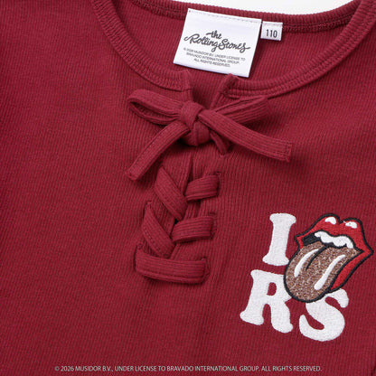 日本童裝 NEXCHIC x The Rolling Stones 繫帶羅紋上衣 110-150cm 女童款 秋季 TOPS 其他品牌童裝 聖誕紅/新年紅