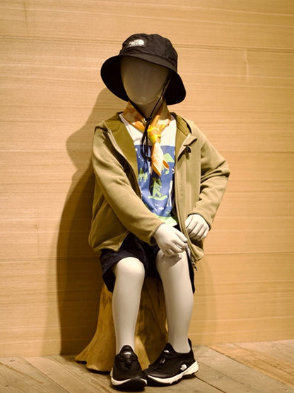 Japanese children's clothing TNF UV protection Hokkaido Shari Town printed top 100-120cm boys/girls summer TOPS 