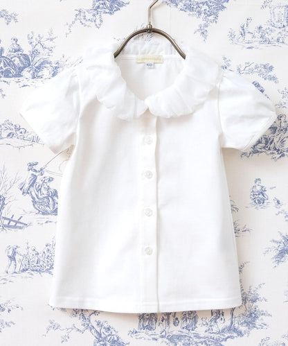 Japanese children's clothing panpantutu bubble collar shirt 80-150cm girls summer TOPS interview / banquet / performance 