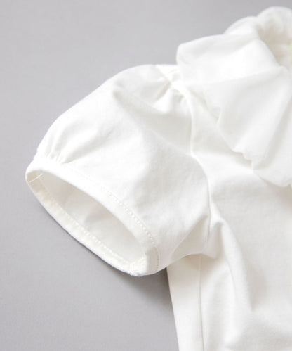 Japanese children's clothing panpantutu bubble collar shirt 80-150cm girls summer TOPS interview / banquet / performance 