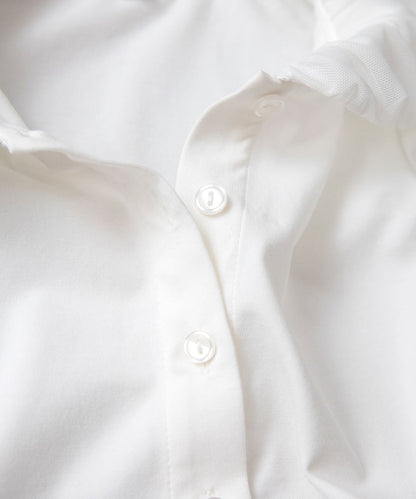 Japanese children's clothing panpantutu bubble collar shirt 80-150cm girls summer TOPS interview / banquet / performance 
