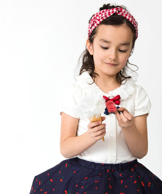 Japanese children's clothing panpantutu bubble collar shirt 80-150cm girls summer TOPS interview / banquet / performance 