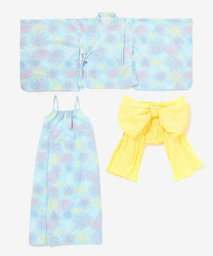 日本童裝 aF#a325 2Way 日本浴衣3件套裝 日本和服 110-140cm 女童款 夏季 OUTERWEAR DRESSES 日本夏祭慶典特輯