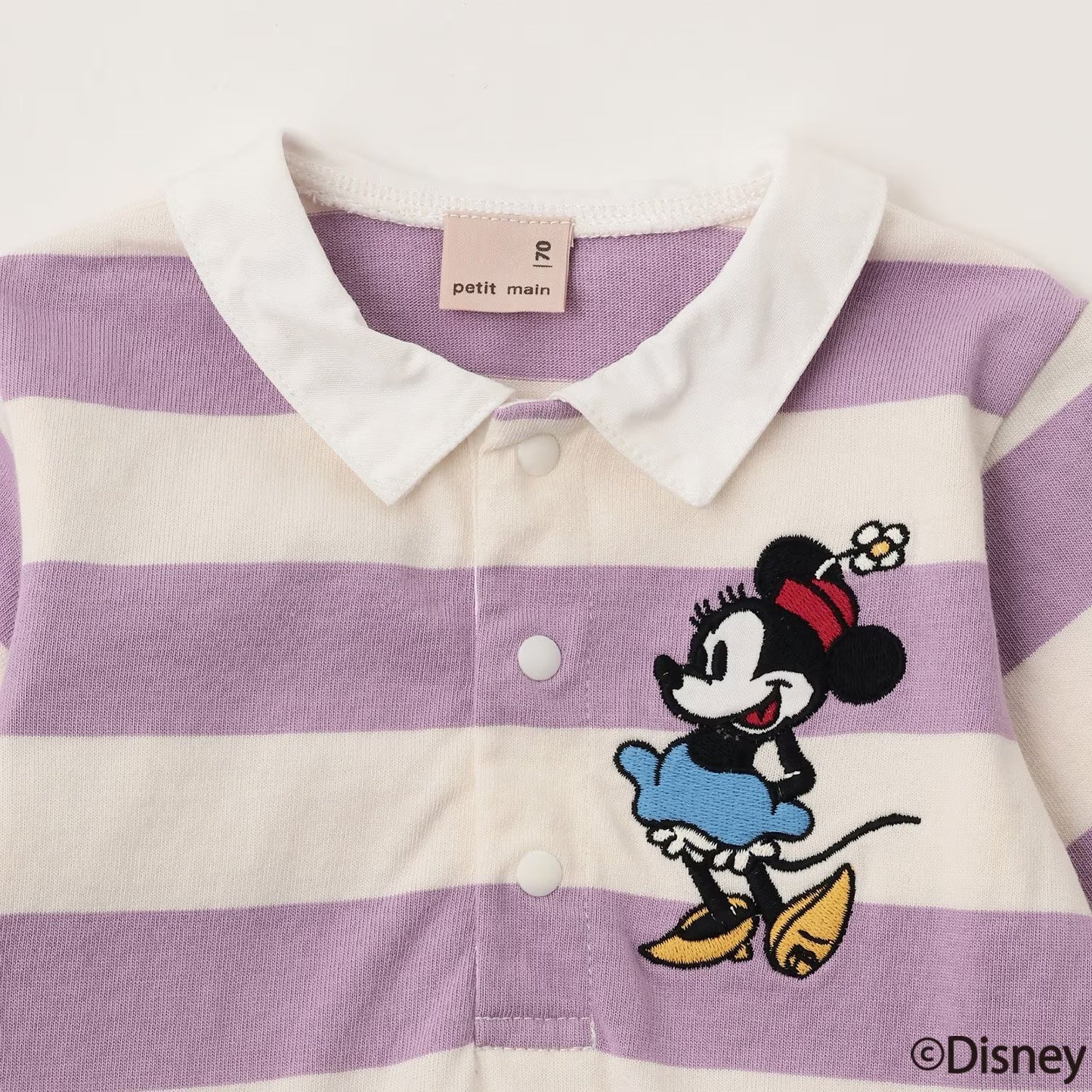 日本童裝 pe#main x Disney 間條連衣 70-80cm 女童款 初生嬰兒 秋季 Jumpsuit