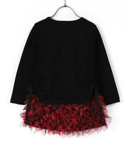 日本童裝 panpantutu 拼接千層酥格紋連身裙 80-140cm 女童款 夏季 DRESSES