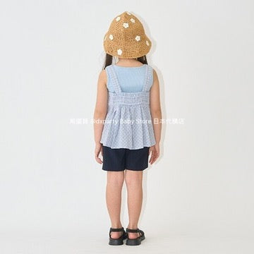 Japanese children's clothing Ly# mine ruffled camisole top 100-150cm girls summer TOPS 