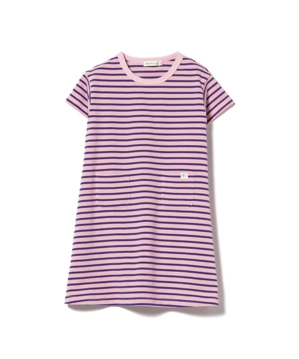 日本童裝 BE#AMS mini 條紋短袖連身裙 90-140cm 女童款 夏季 DRESSES