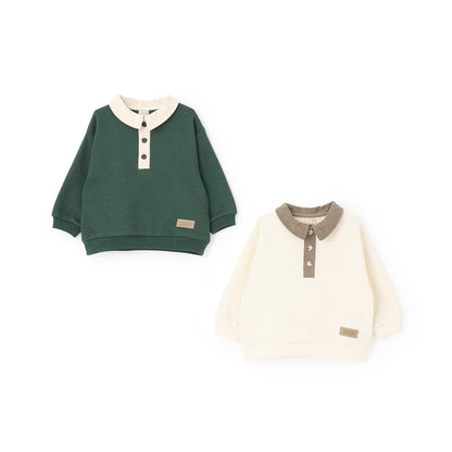 日本童裝 pe#main 抓毛翻領衛衣 90-130cm 男童款 冬季 TOPS