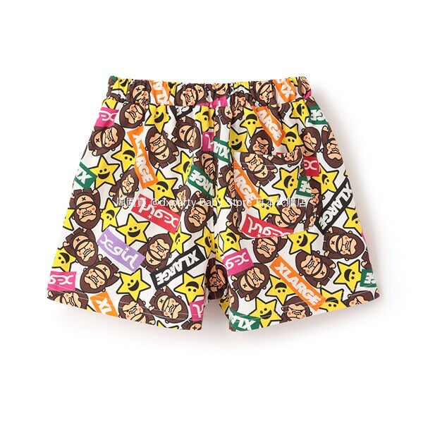 Japanese children's clothing X-girl Stages gorilla print shorts 80-140cm girls summer PANTS 