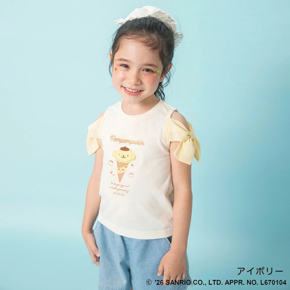 日本童裝 Branshes x Sanrio 雪紡露肩上衣 90-130cm 女童款 夏季 TOPS