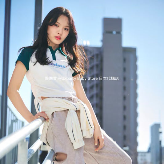 Lovetoxic Japanese children's clothing waist cropped top 140-170cm girls summer TOPS 