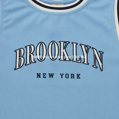 Japanese children's clothing pe#main contact cold fake two-piece basketball top 80-130cm boys' summer TOPS 