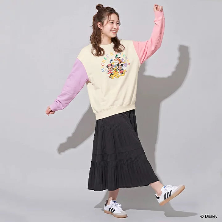 日本童裝 BDL x Disney 親子裝 雙色袖衛衣 S-XL 大人款 秋季 TOPS