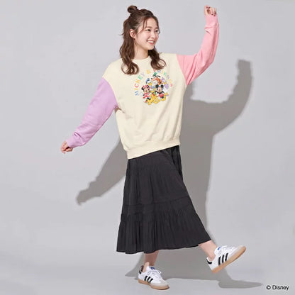 日本童裝 BDL x Disney 親子裝 雙色袖衛衣 S-XL 大人款 秋季 TOPS