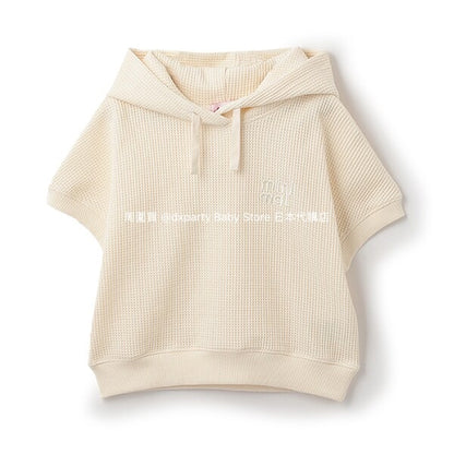 Japanese children's clothing mini#ML waffle hooded top 90-140cm boys/girls summer TOPS 