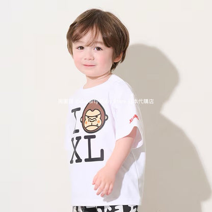 Japanese children's clothing XLARGE KIDS I LOVE XL top 80-140cm boys' summer TOPS 