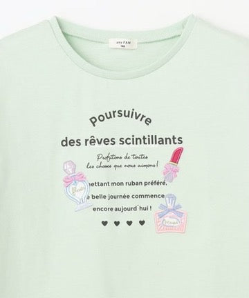 Japanese children's clothing aF#a325 perfume print top 100-160cm girls summer TOPS 