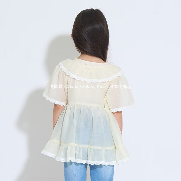 Japanese children's clothing Ly# mine chiffon coat shirt 100-150cm girls summer TOPS OUTERWEAR 