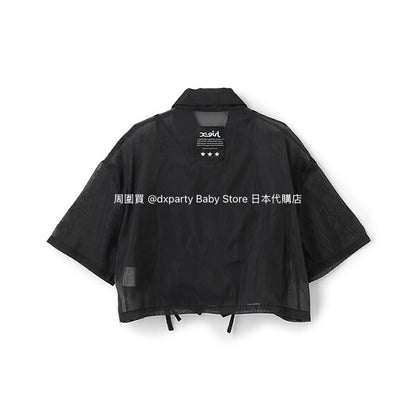 Japanese children's clothing X-girl Stages transparent shirt and suspenders two-piece set 110-140cm girls summer TOPS 