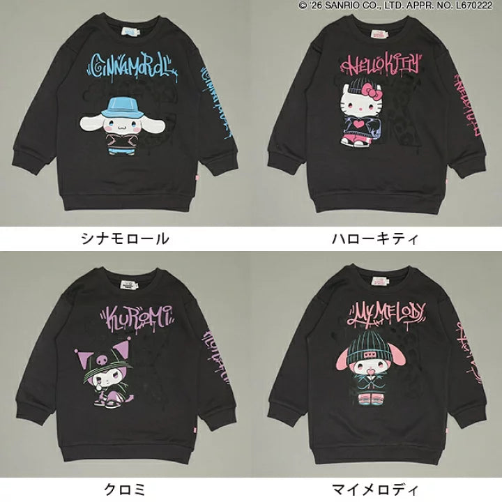 日本童裝 BDL x Sanrio 親子裝 印花衛衣 90-140cm 女童款 冬季 TOPS