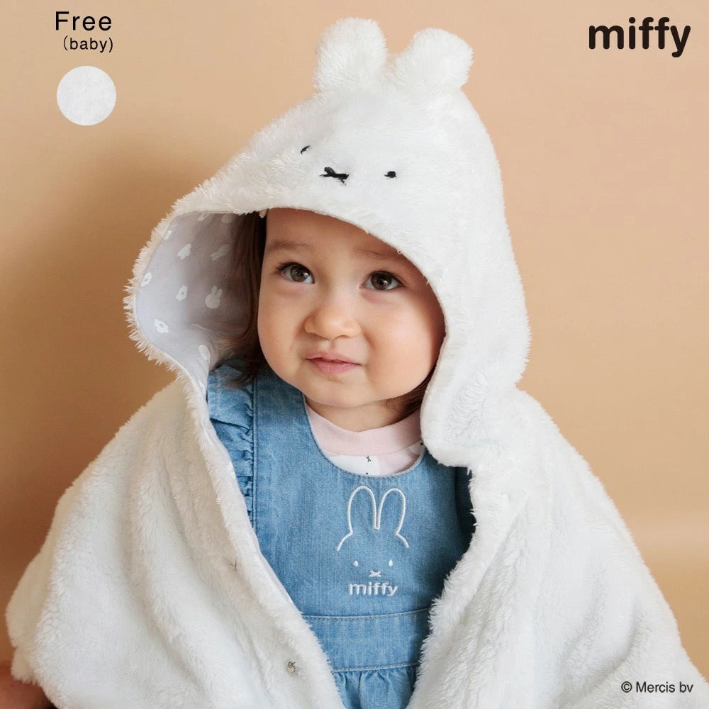 日本童裝 Branshes x miffy 連帽斗篷 60-80cm 女童款 初生嬰兒 秋季 OUTERWEAR