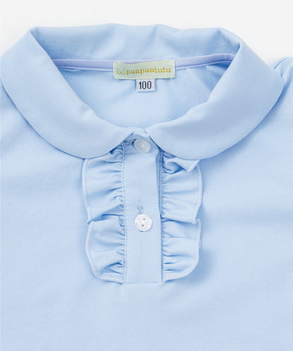 Japanese children's clothing panpantutu classic ruffle shirt 80-150cm girls summer TOPS interview / banquet / performance 