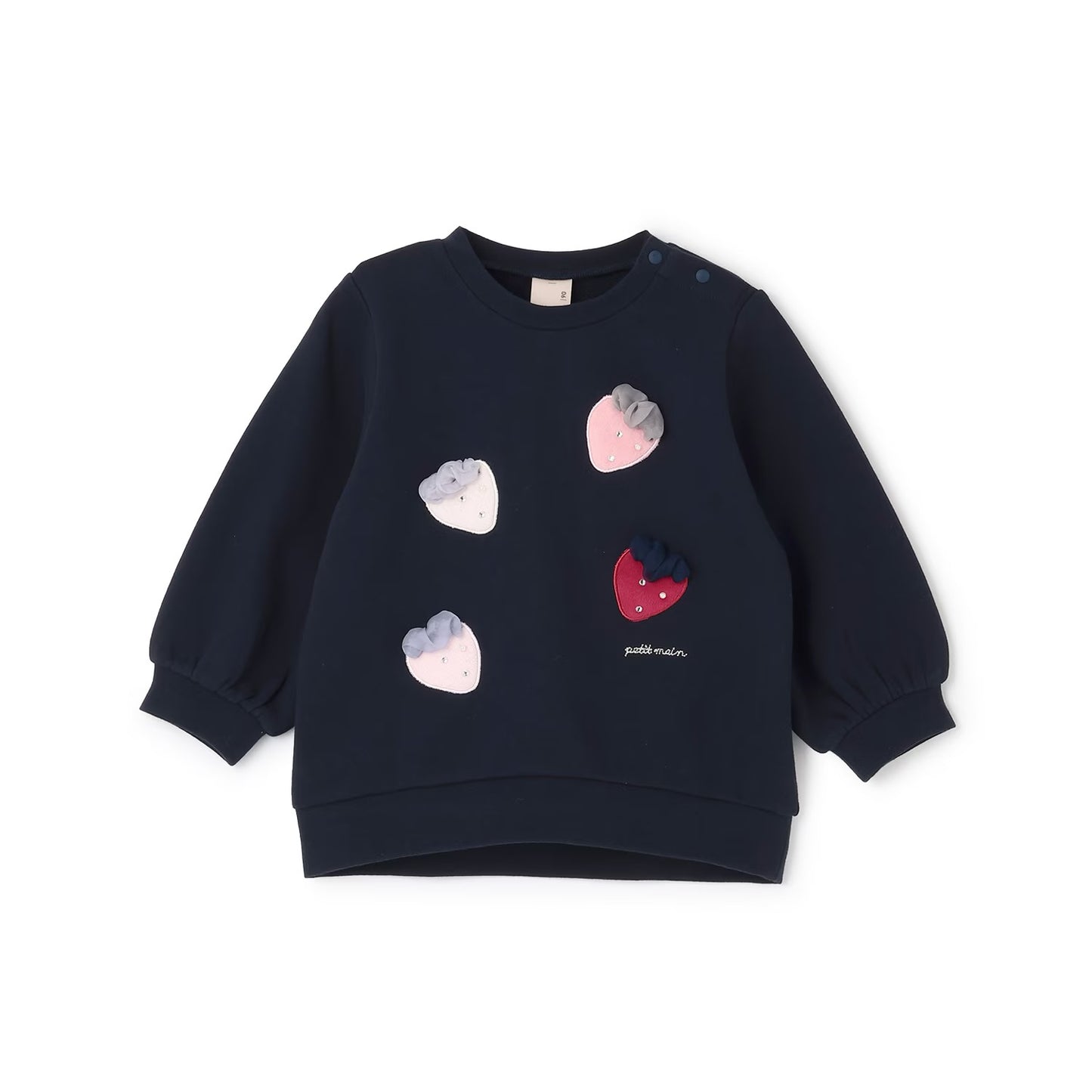 日本童裝 pe#main 士多啤梨圖案衛衣 80-130cm 女童款 冬季 TOPS