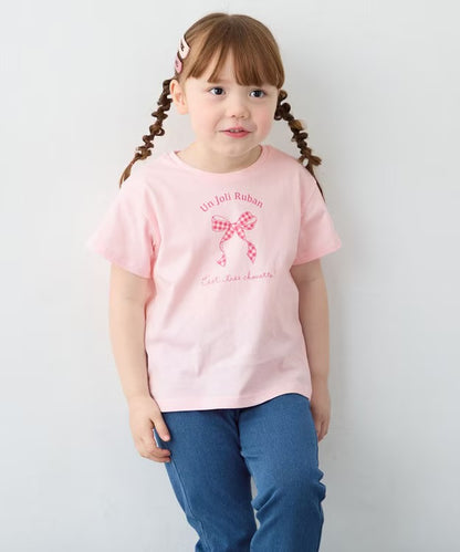 日本童裝 aF#a325 印花短袖上衣 90-160cm 女童款 夏季 TOPS