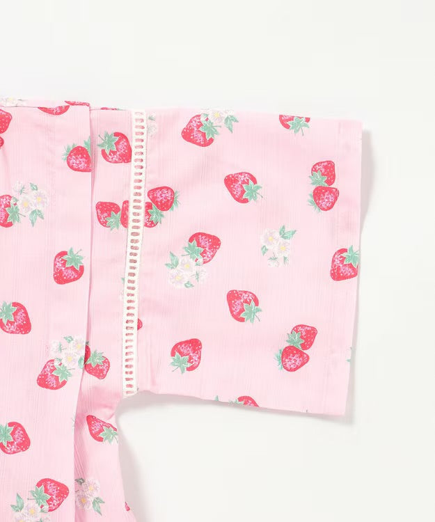 日本童裝 aF#a325 日本甚平 日本和服 90-130cm 女童款 夏季 TOPS PANTS 日本夏祭慶典特輯