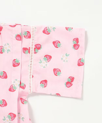 日本童裝 aF#a325 日本甚平 日本和服 90-130cm 女童款 夏季 TOPS PANTS 日本夏祭慶典特輯