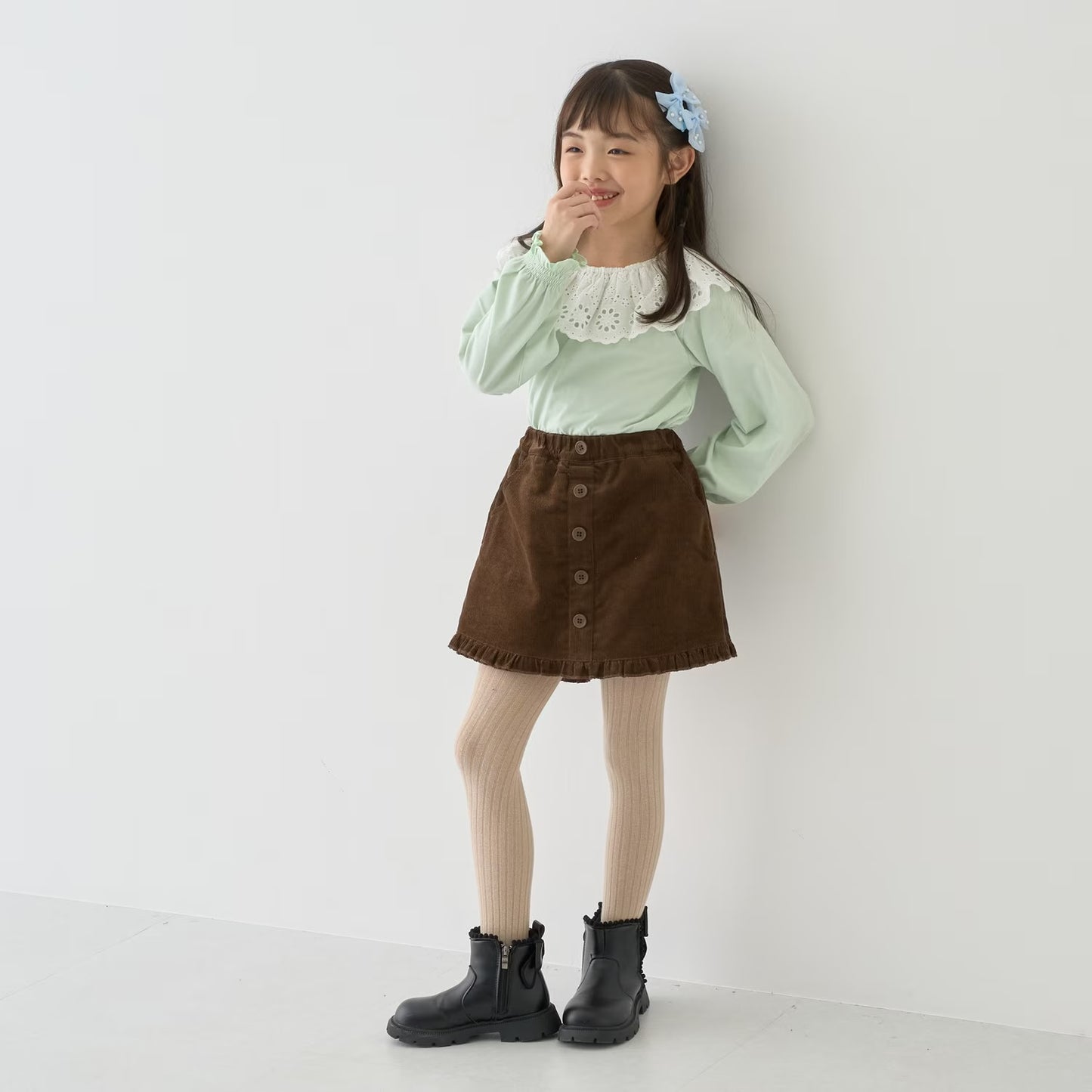 日本童裝 Ly# mine 荷葉邊燈芯絨裙褲 100-140cm 女童款 秋季 PANTS