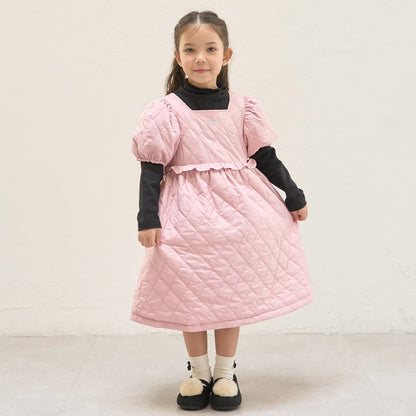 日本童裝 Ly# mine 絎縫夾棉蓬蓬連身裙 100-150cm 女童款 冬季 DRESSES