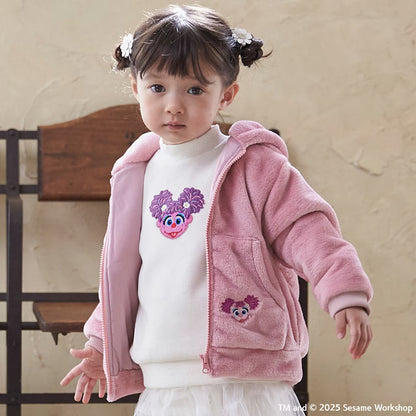 日本童裝 pe#main x SESAME STREET 芝麻街毛毛外套 80-130cm 男童款/女童款 冬季 OUTERWEAR 聖誕紅/新年紅