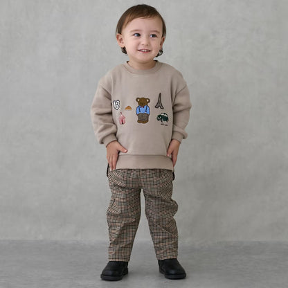 日本童裝 pe#main 假兩件熊仔衛衣 80-130cm 男童款 冬季 TOPS