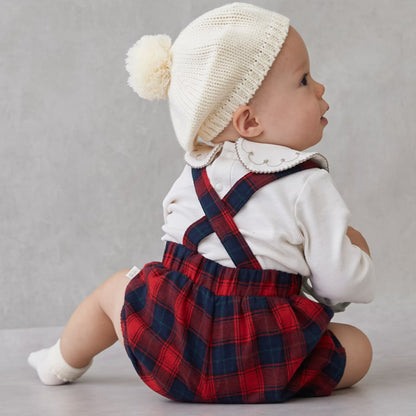 日本童裝 pe#main 刺繡領上衣吊帶褲套裝 70-80cm 男童款/女童款 冬季 TOPS PANTS Jumpsuit 聖誕紅/新年紅