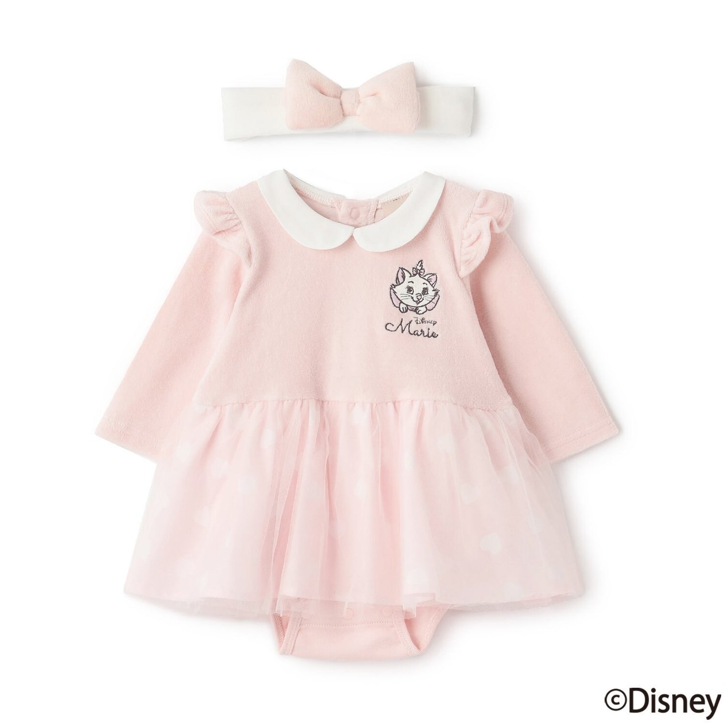 日本童裝 pe#main x Disney 拼接網紗連衣 70-80cm 女童款 初生嬰兒 秋季 Jumpsuit